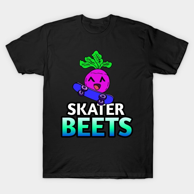 Skater Beets - Kawaii Beets - Cute Veggies - Graphic Vector Clipart T-Shirt by MaystarUniverse